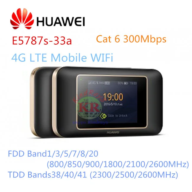 

Unlocked Huawei E5787 LTE Cat6 Mobile WiFi Hotspot 3000mAh battery LTE Category 6 mobile router 4G Portable Router E5787s-33a