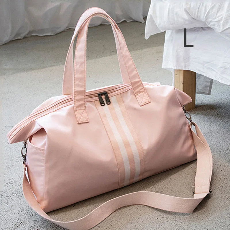 Pink L Сухая влажная карманная сумка для багажа, водонепроницаемая Женская дорожная сумка, раздельная сумка для фитнеса на плечо, сумки для путешествий XA688WB - Цвет: Pink L