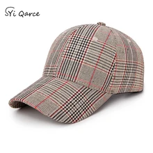 SYi Qarce, клетчатые регулируемые Хлопковые бейсболки, бейсболки с конским хвостом для мужчин и женщин, бейсболка с солнцезащитным козырьком