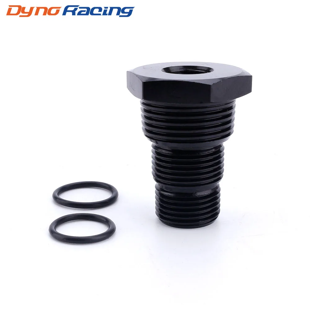 Universal Aluminum Black Automotive Threaded Oil Filter Adapter 1/2 28