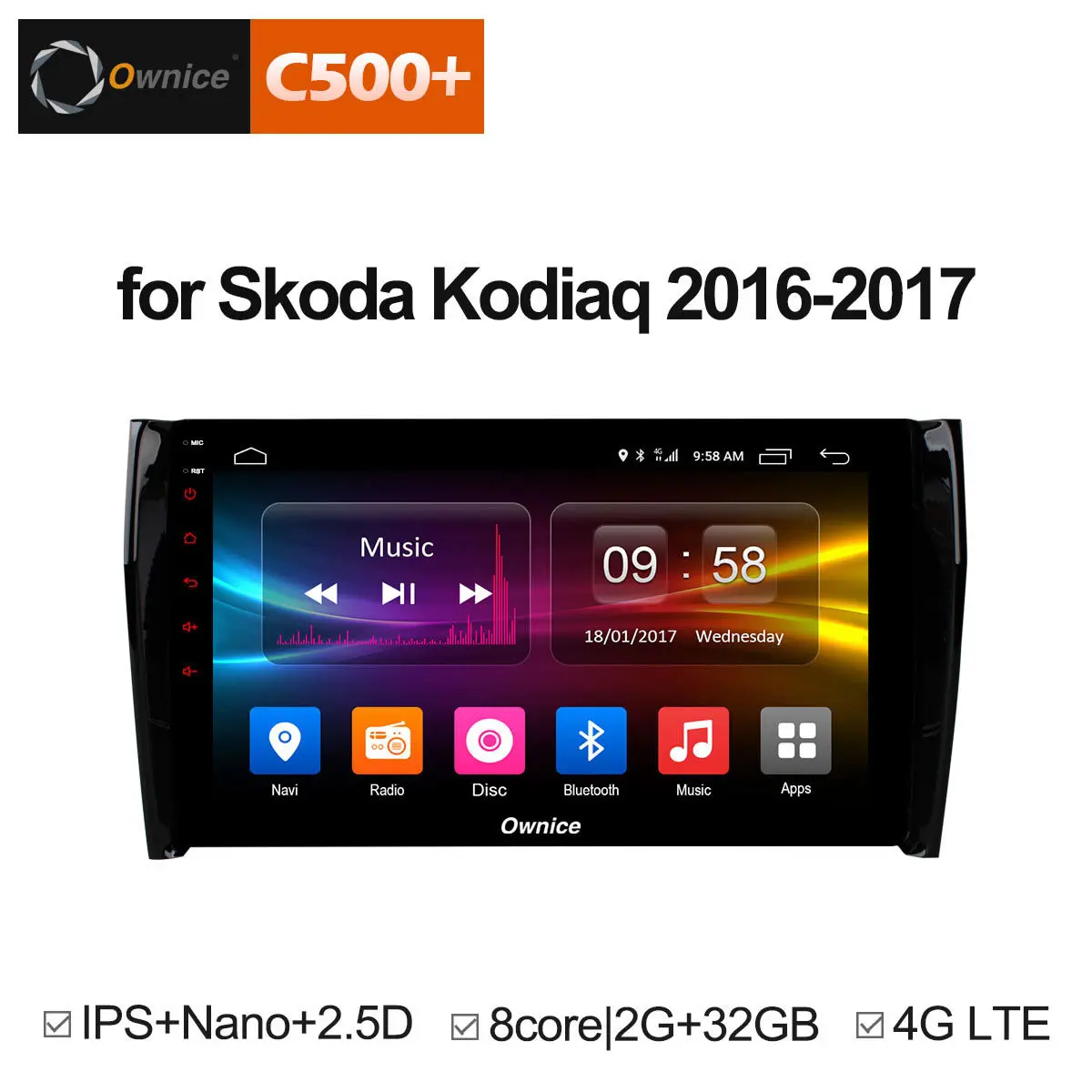 Ownice c500 + G10 10,1 "Android 8,1 Octa Core 2 ГБ Оперативная память автомобиль dvd gps для Skoda Kodiaq 2016 2017 Поддержка 4G SIM RDS DAB + Carplay