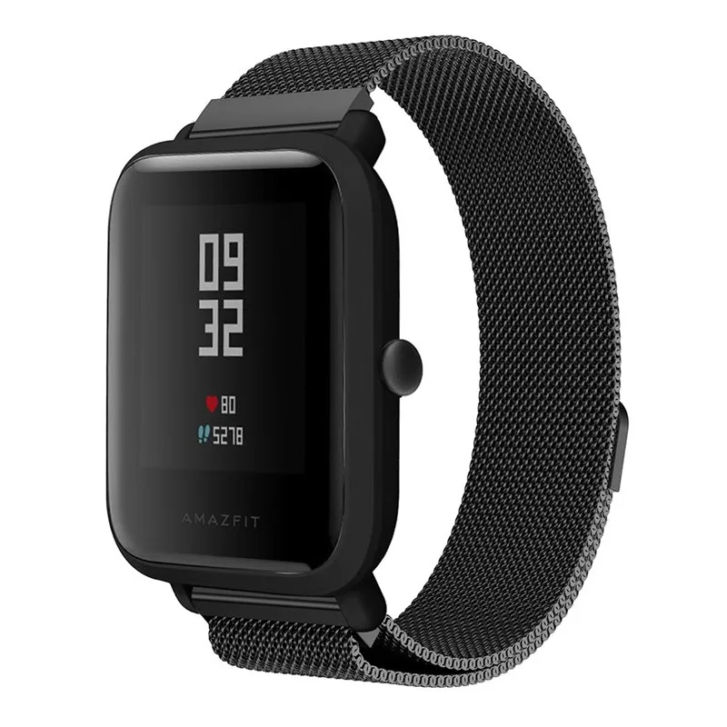 20 мм ремешок для часов Xiaomi Huami Amazfit Bip Молодежные часы 22 мм Миланская петля ремешок для samsung galaxy Watch 46 мм 42 мм браслет