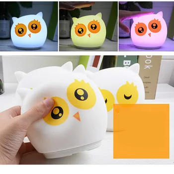 

ED Night light Dimmable RGB Christmas Atmosphere USB Touch Sensor 24key remote Tap Silicone Soft Children Animal Night Lights