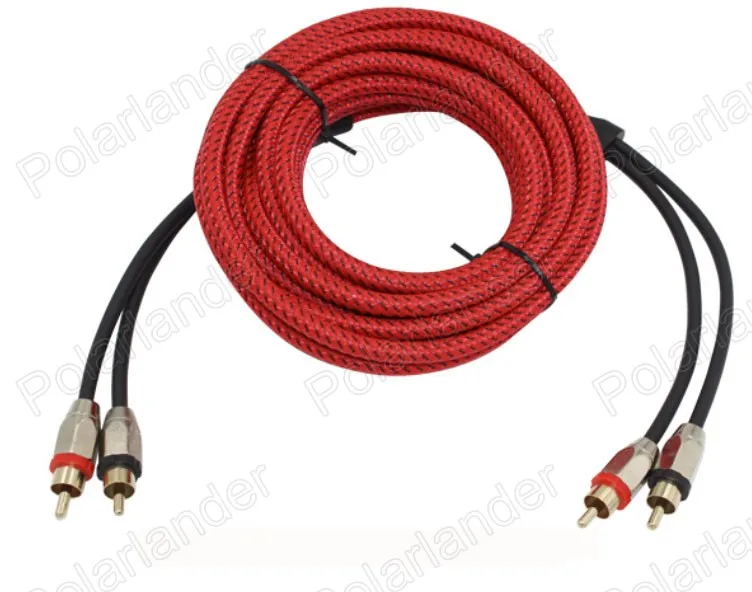 Аудио кабели красный 4,5 м RCA к RCA видео Кабельный динамик провод для усилитель звука для автомобяля сабвуфер 5 метров из чистой меди