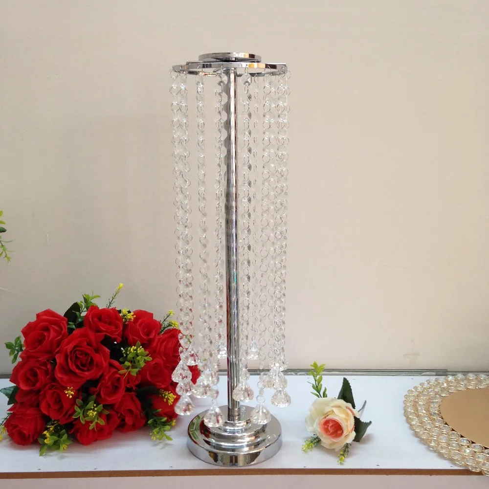 Silver crystal Table Centerpiece, Flower Stand,55cm(H) Banquet Table