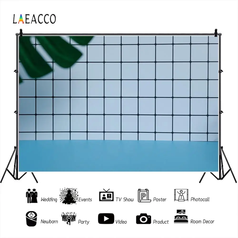 Laeacco Высокое разрешение фотофоны Ретро холодный тон клетчатый узор для