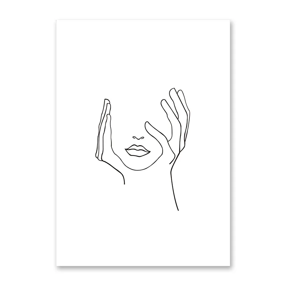 Женская линия тела Рисунок абстрактный холст живопись плакат и принты модульная Настенная картина домашний декор минималистичные настенные художественные фрески - Цвет: DPR6064-B