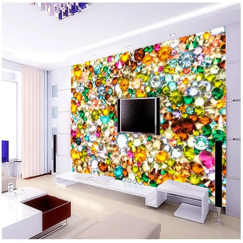 

Wall Panel Wallpaper Stone Pattern Color Jewelry Background Modern Europe Art Mural for Living Room Large Painting Home Decor