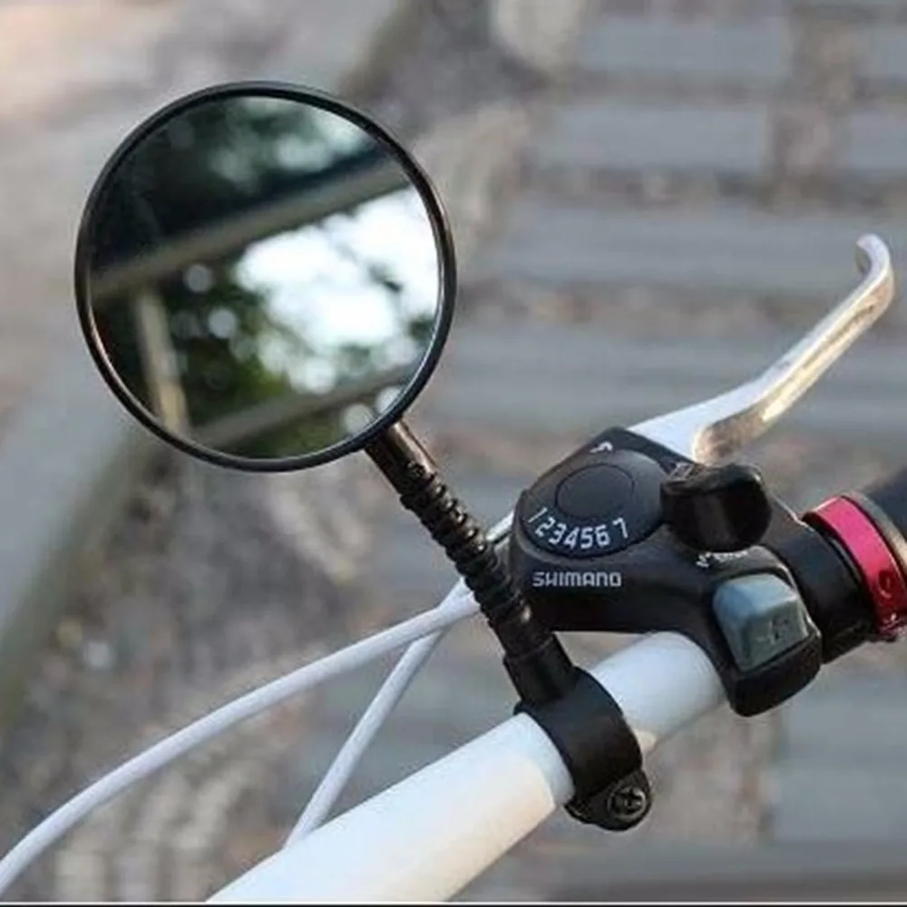 1pc Cycle Bike Handle Bar Mirrors Bicycle Handlebar Flexible Adjustable Rear Back View Rearview Mirror Black Review Mirrors Safe