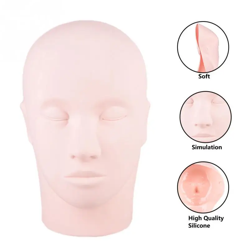 

Silicone Mannequin Flat Head Eye Face Makeup Training Head Lip Eyebrow Tattoo Fake Practice Cosmetics Model Skin MannequinHead