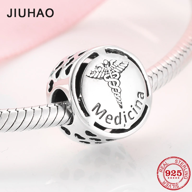 

Authentic 925 Sterling Silver Charms Medicina Sign Charms beads Fit Original Pandora Charm Bracelet Jewelry making