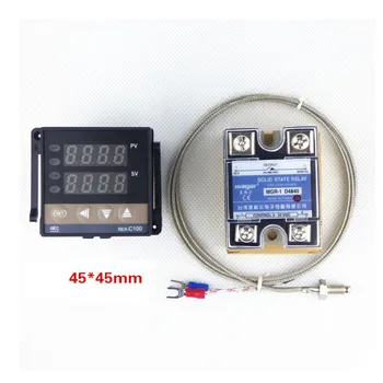 

10PCS/LOT PID Temperature Controller Thermostat REX-C100 with thermocouple K, MGR-1 D4840 Solid state relay 40A