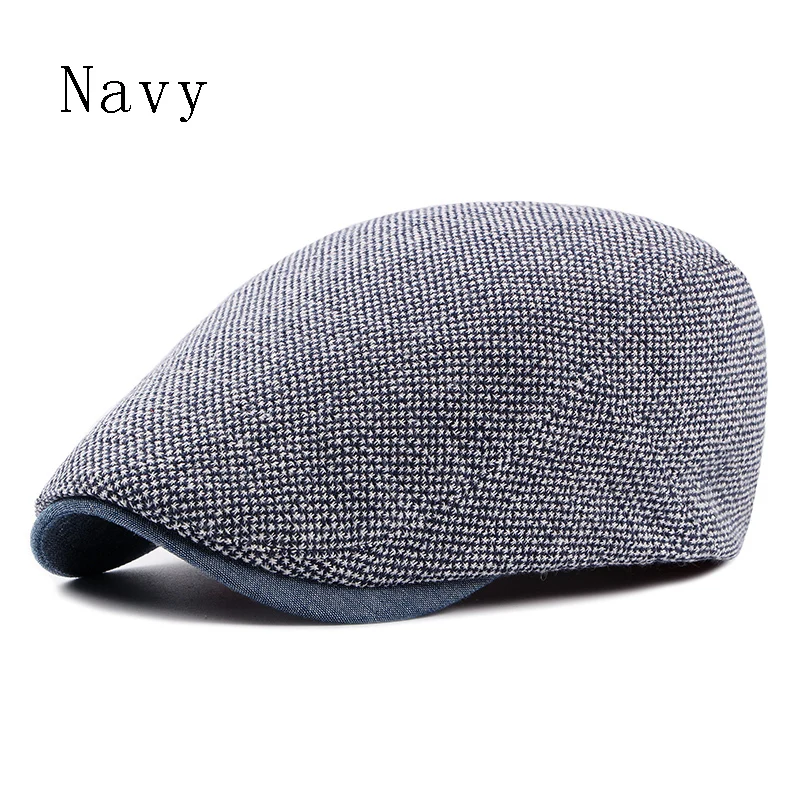 Beret Caps for Men Women Spring Summer Outdoor Breathable Bone Brim Hats Herringbone Solid Sun Hat Flat Berets Cap mens military beret hat