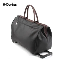 HDWISS Wheeled Duffle Trolley Bag Men Women Soft Luggage Travel Bags on Wheels Fashion Duffel Waterproof Bags Packing cubes 021