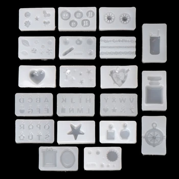 

Hot 20Pcs 3D Silicone Nail Art Decor Expory Resin Cabochon Jewelry Pendant Mold Set jewelry Crafts resin molds