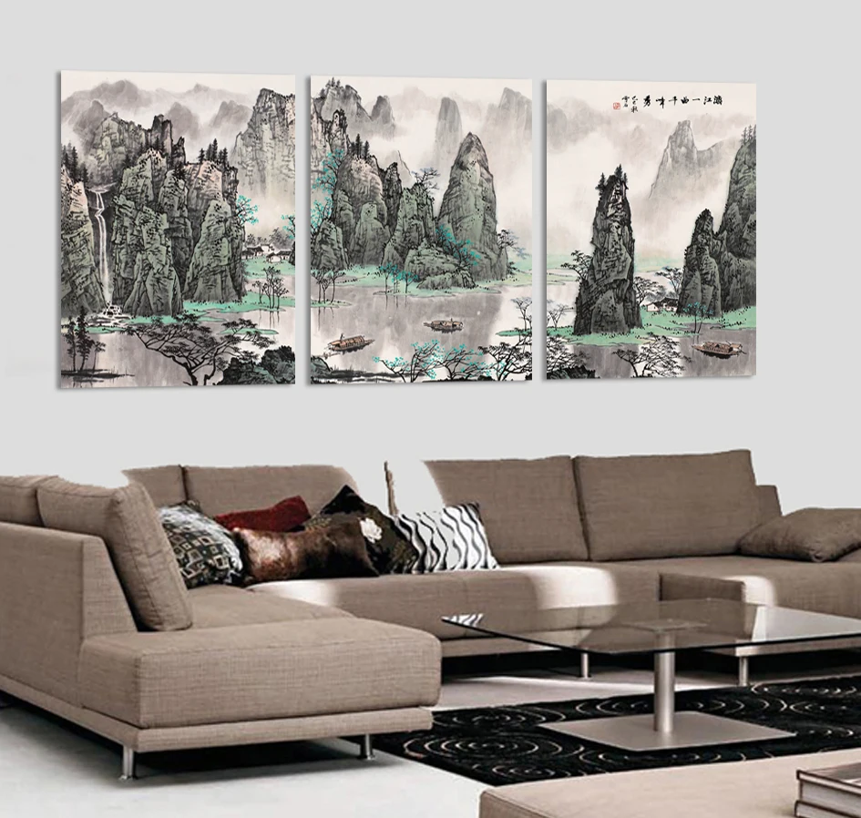 

Chinese landscape painting Chinese art Unique gift Fashion home decoration Paintings for living room wall