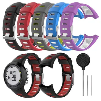 

Men's Universal Dual Color Silicone Watch Band Sport Watch Strap Wristband For SUUNTO Quest M1 M2 M4 M5 M Series Smart Watch