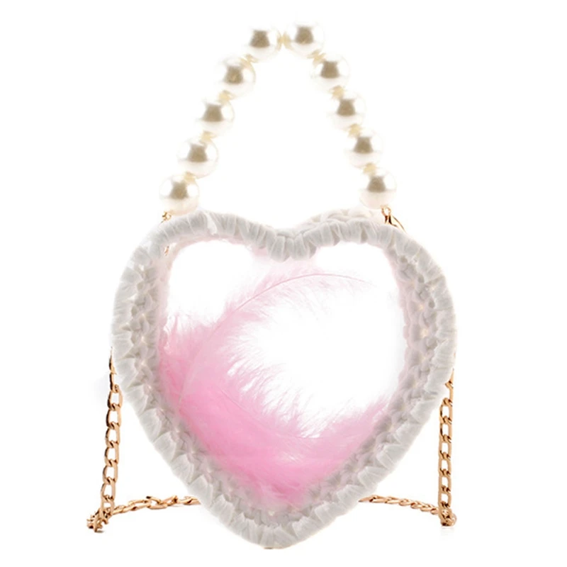 

BEAU-Woven Bag Acrylic Transparent Love Bag Ins And Bag Diy Cotton Manual Wiring Fashion Messenger Bag