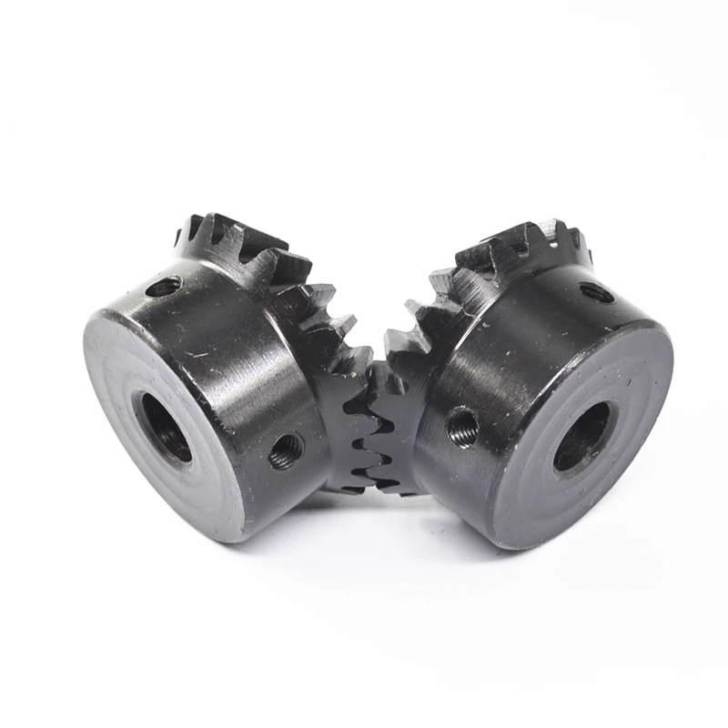 HLTNC 1Pc 2Mod 20/25/30 Teeth 12/14/24mm hole 90 Degree 1:1 Carbon Steel Bevel Gear With Hardened Tooth Surface For CNC Engraver