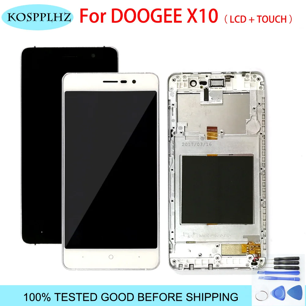 

5 inch Original For Doogee X10 LCD Display + Touch Screen 100% Tested Screen Digitizer Assembly Replacement For Doogee X10 LCD