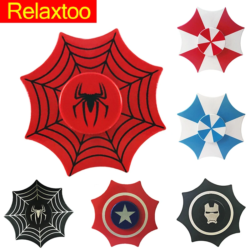 Spiderman Captain America Spinners Metal Fidget Spinner Resident Evil Umbrella Toys for Children Kids Anti Stress Figet Spiner