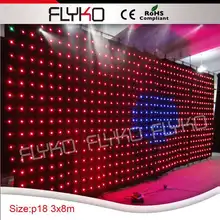 3x8 м Высококачественная светодиодная ткань огнеупорная светодиодная видео занавес