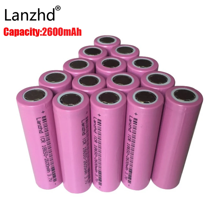 

2PCS Real Full 2600MAH Capacity rechargeable 18650 Battery 3.7v rechargable Li-ion Battery 18650 Battery