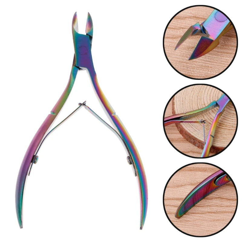 

Rainbow Stainless Steel Nail Cuticle Scissor Cuticle Nipper Clipper Dead Skin Remover Manicure Tools Fashion Colorful New