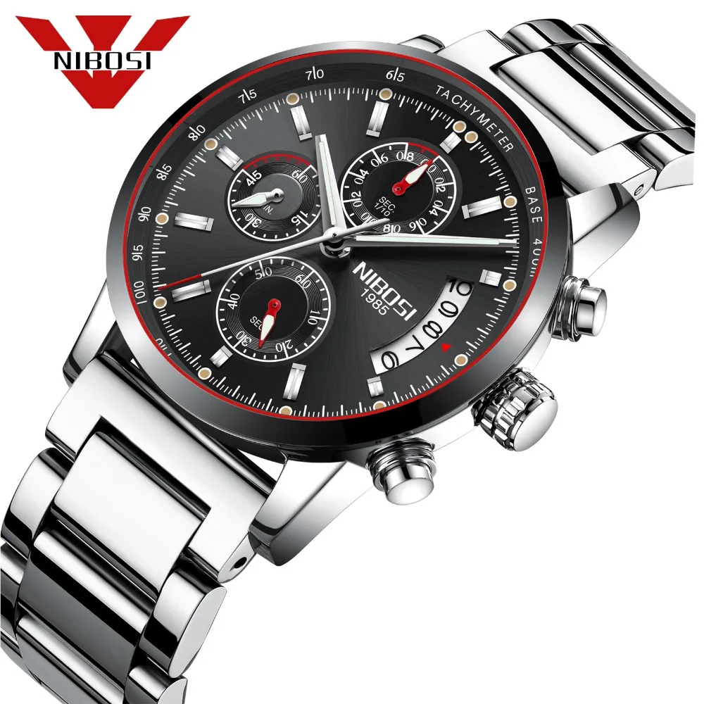 

NIBOSI Quartz Men Watches Top Brand Luxury Watch Relogio Masculino Horloges Mannen Stainless Steel Business Watch for Men