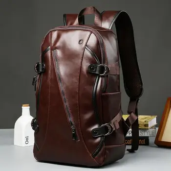 

bag again 031117 new hot man vintage leather backpack student school bag