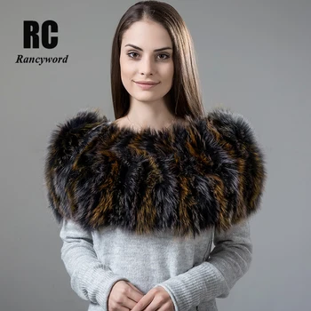 

[Rancyword] new winter fur scarves for women real fox fur shawl shouder protect Collar warm pashmina Russia scarves 2017 RC1339