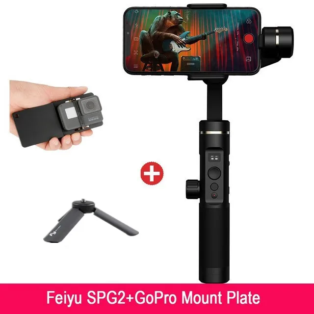 Feiyu SPG2 3-осевой ручной шарнирный стабилизатор для камеры Gopro брызгозащищенное устройство непрерывного изменения фокусировки камеры для iPhone XS X 7 Gopro iPhone 7 6 Plus 5 видеоблог, Feiyutech SPG 2 - Цвет: SPG2 GoPro kit