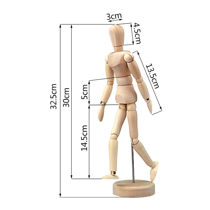 Горячая 30 см 1" деревянный манекен подвижные конечности Человека Манекен Модель для художника наброски рука блокхед кукла украшение дома