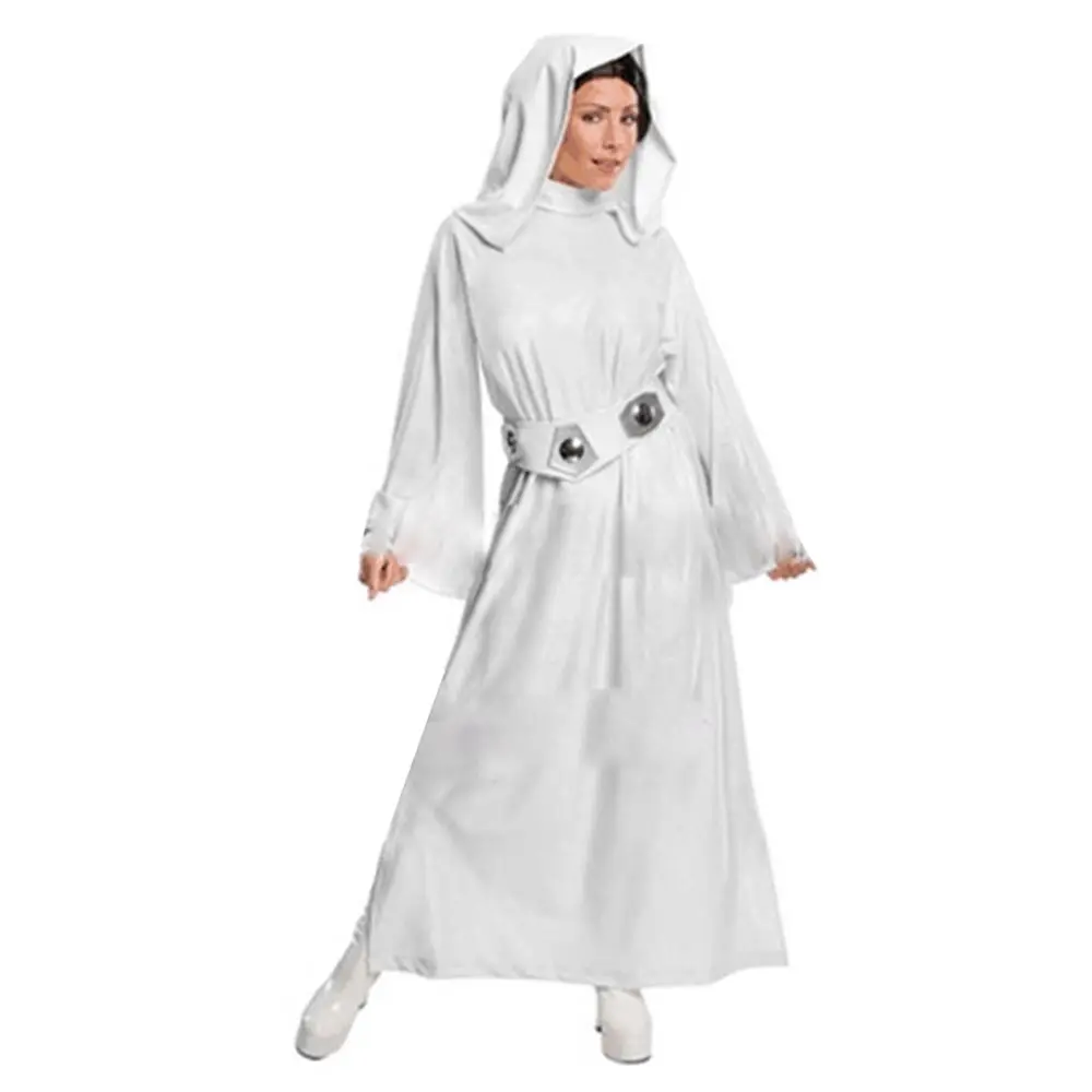 Leia Organa Solo Карнавальный костюм для взрослых длинное платье Хэллоуина