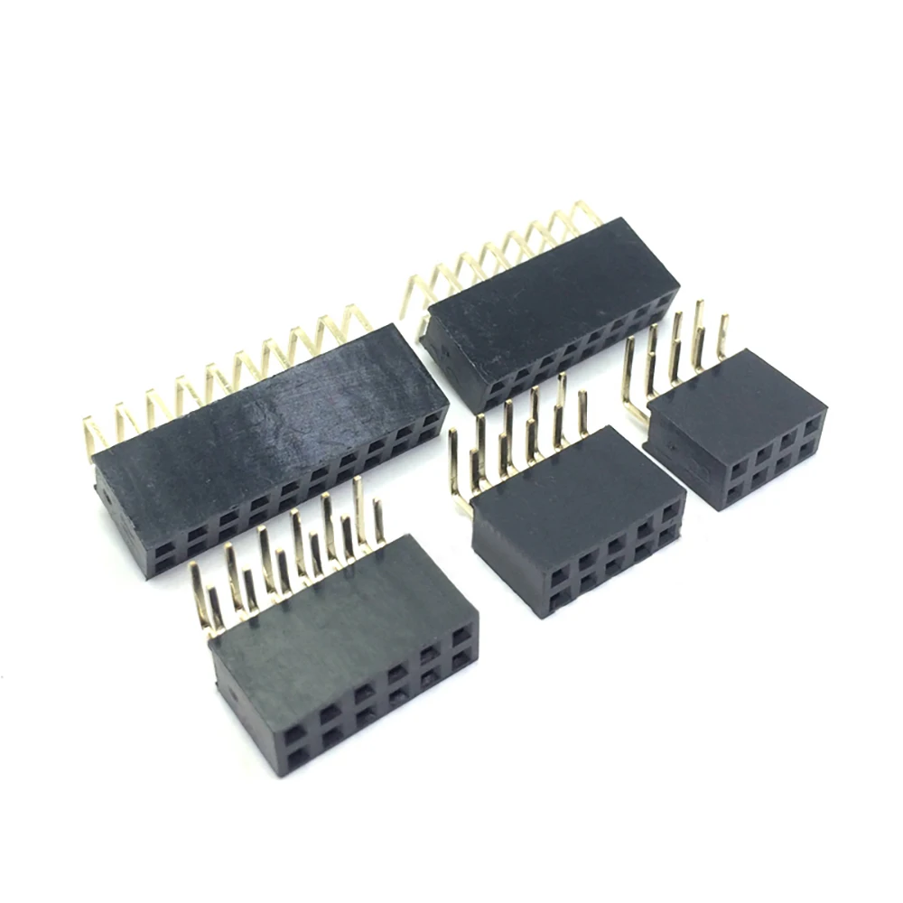 100 шт. 2 54 мм двухрядная прямоугольная Женская головка RA90D 2x 2P/3P/4P/5P/6P/7P/8P/10P/20P/25P/40P 0 1