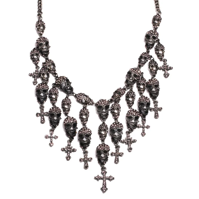Ожерелье с черепами металлическая цепь кристаллами|necklace heart|necklace pendant silverpendant