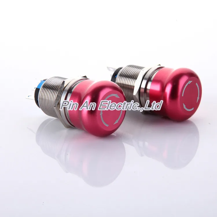 1pc 22mm Waterproof Metal Emergency Push Button Switch Fault Stop