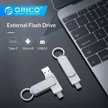 ORICO 64G 32G U-disk USB Flash Disk with OTG Function Type C Micro B USB3.0 Interface Flash Disk For Computer Mobile Phone