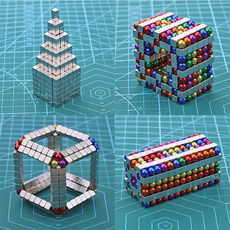 216pcs silvery Square magnet 5*5*5MM  Magnetic material N35 Neodymium Magnets 3D DIY buck balls children