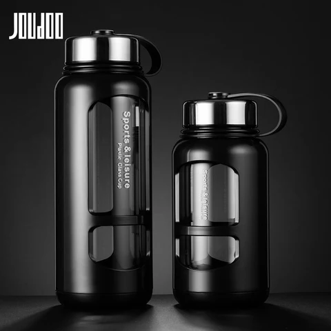 Garrafas de Água de Vidro Espaço ao ar Garrafa de Esportes Garrafa de Água Prova de Vazamento bicicleta Joudoo 700 ml 1000 ml Portátil Livre à Escalada Presente 35