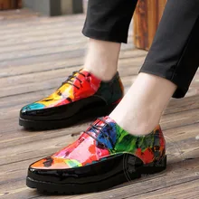 Street Dance Lackleder Pu Geprägte Dicke Unteren Superstar Plain Männer Flache Schuhe Hipster nicht-mainstream Hip Hop Chromatische