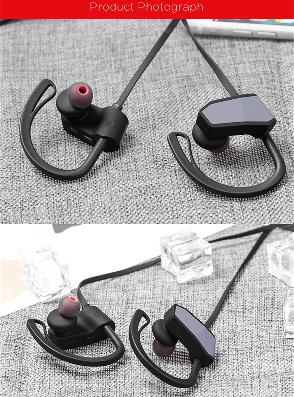 HD Stereo Bluetooth Headphones Sport Running Headsets Wireless Earphone for Bike Gym Noise Reducation Handsfree for phone (12)