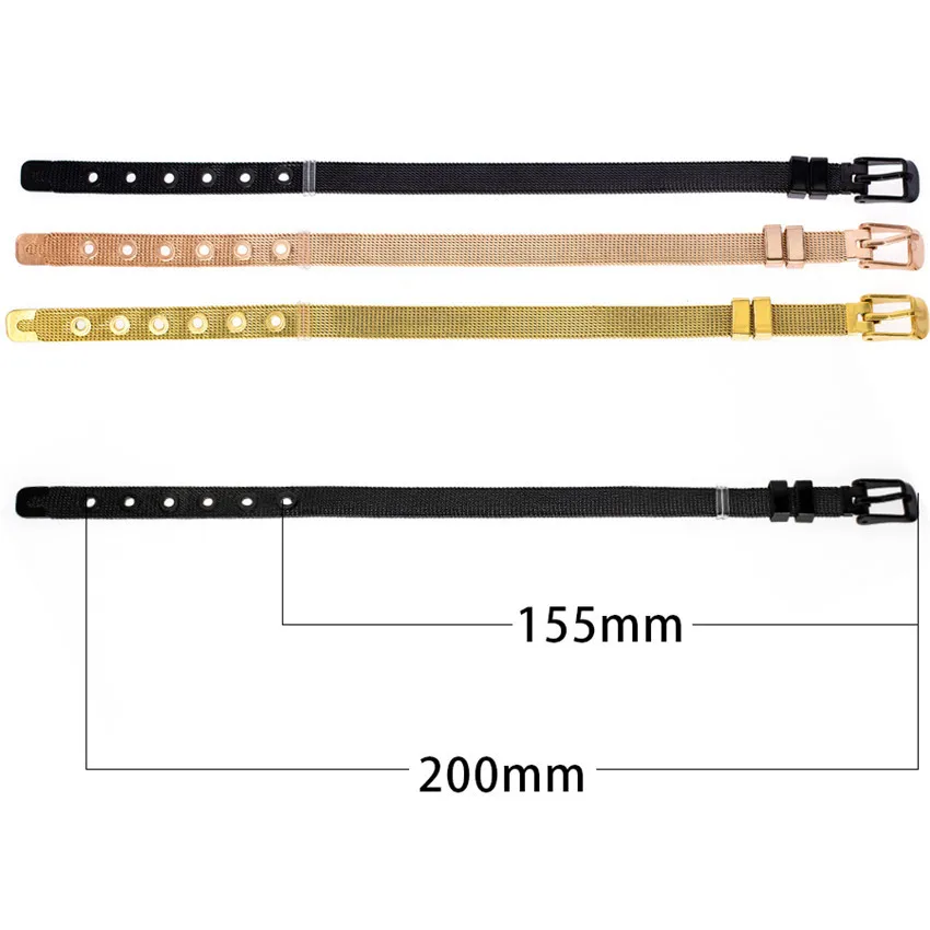 Bracelet Jewelry Stainless Steel Bracelet for Men Resin Mesh Armband Bangles Slide Charms for Jewelry Making Rose Black Blue Color Women Bracelet