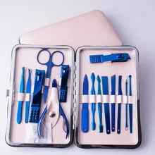 15 шт./компл. градиентный комплект для стрижки ногтей профессиональные ножницы для педикюра из нержавеющей стали Пинцет Нож ушной выбор маникюрный набор