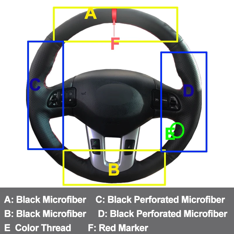 HuiER ручной швейный чехол рулевого колеса автомобиля для Kia Sportage 3 2011- Kia Ceed Cee 'd 2010-2012 Оплетка на руль