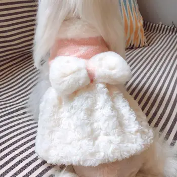 

Warm sun wool skirt Pet dog clothes qiu dong VIP teddy commanding pet bow coat