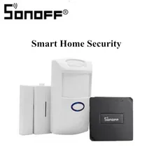SONOFF 433 МГц РЧ мост Wifi датчик движения двери окна DW1 беспроводной детектор PIR2 433 сигнализация дистанционный умный дом система безопасности