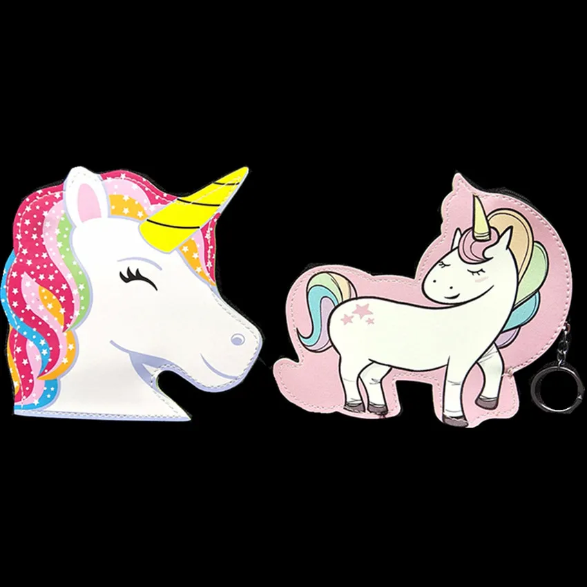 

M208 2018 New Women Purses Cartoon Coin Bag Cute Unicorn Design Card Bag Zero Wallet Key Buckle Women Girl Gift Wholesale
