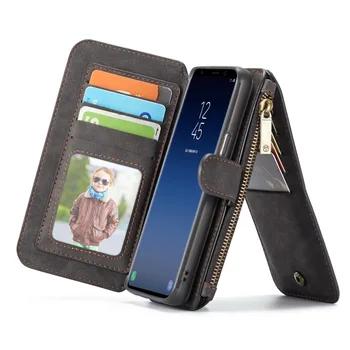 

2in1 Magnetic Detachable PU Leather Case for Samsung Galaxy Note 9 Note8 S9 Plus S8 Plus S7 Edge Vintage Wallet Flip Stand Cover