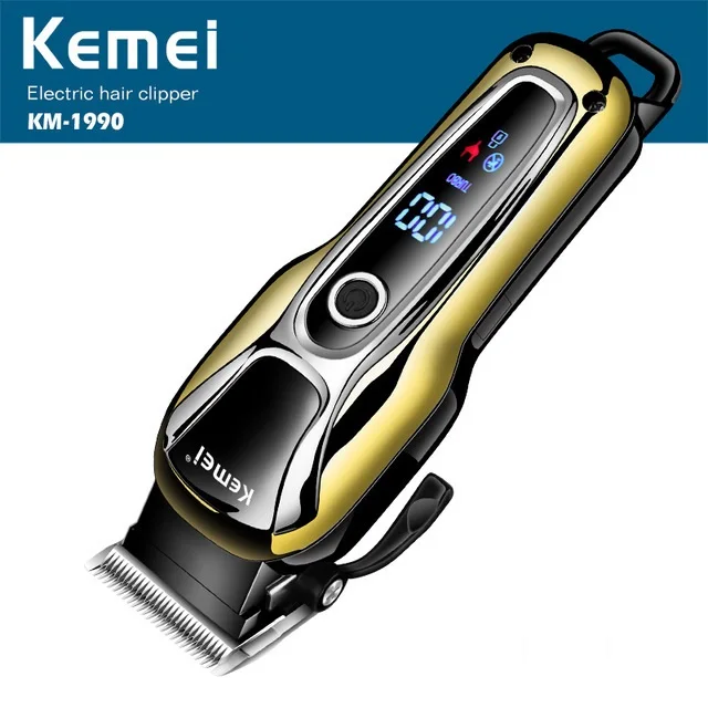 

Kemei Rechargeable Electric Haircut Machine Professional LCD Display Hair Clipper Cordless Electric Hair Trimmer KM-1990
